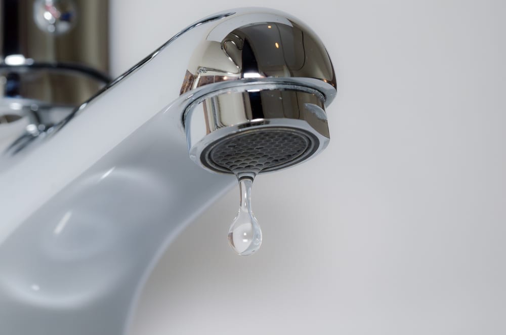 A faucet dripping water
